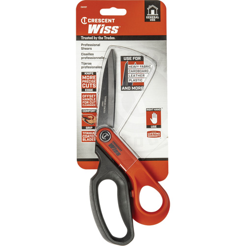 Cisaille pour ouvrier professionnel, 10", Poign&eacute;e Anneaux Industrial Sales