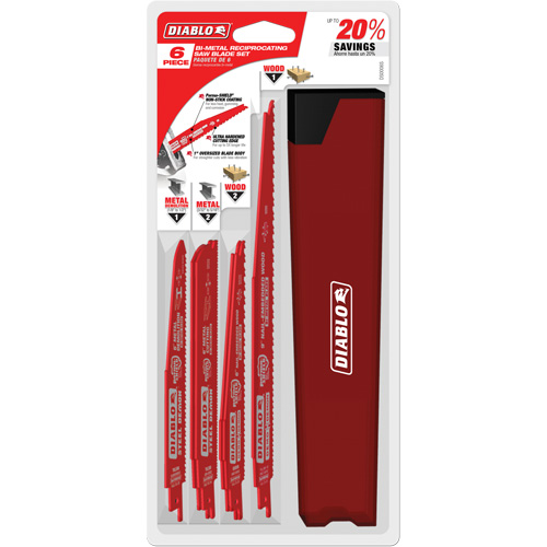 Ensemble de lames de scie alternative pour la coupe/d&eacute;molition du bois avec clous Industrial Sales