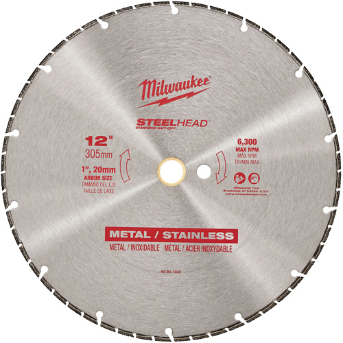 Lame &agrave; tronçonner au diamant Steelhead, 12", Pour M&eacute;tal Industrial Sales