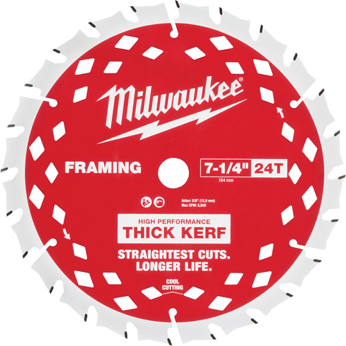 Thick Kerf Framing Circular Saw Blade, 7-1/4", 24 Teeth, Wood Use Industrial Sales