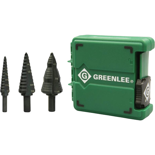 Step Bit Set, 1/8"/3/16" - 1/2"/7/8"/1-1/8"  Industrial Sales