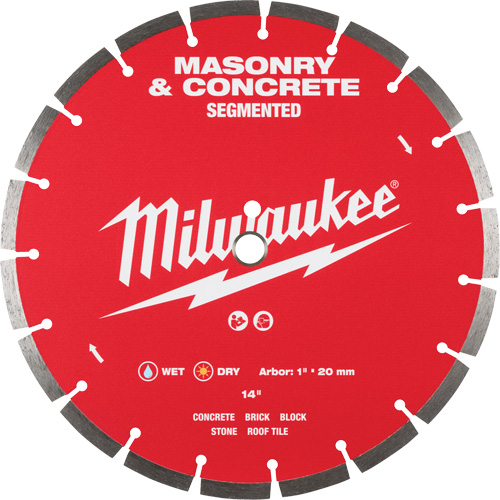 Segmented Masonry & Concrete Diamond Blade, 14", Stone/Concrete/Brick/Tile Use Industrial Sales