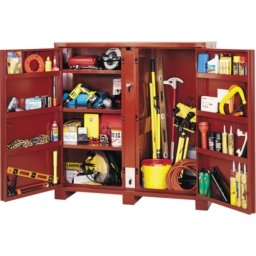 Armoire &agrave; tablettes Jobsite, Acier, 47,5 pi³, Rouge Industrial Sales