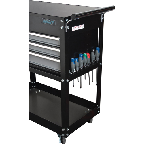 Chariot utilitaire, 4 tiroirs, 18" lo x 33" la x 39" h, Noir Industrial Sales