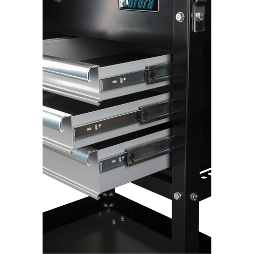 Chariot utilitaire, 4 tiroirs, 18" lo x 33" la x 39" h, Noir Industrial Sales