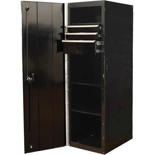 RX Series Side Cabinet, 3 Drawers, 19" W x 25" D x 61" H, Black Industrial Sales