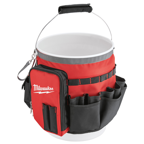 Bucket Organizer Bag, 10" L x 10" W x 13-1/2" H, Nylon, Red Industrial Sales