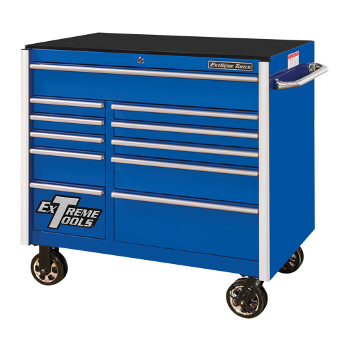 Armoire roulante pour outils s&eacute;rie RX, 11 tiroirs, 41-1/2" la x 25-1/2" p x 40-1/2" h, Bleu Industrial Sales
