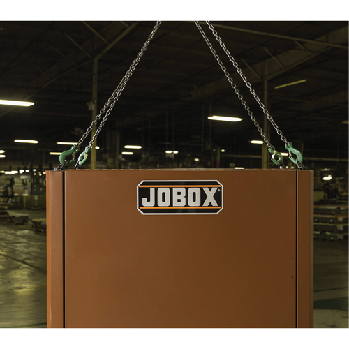 Coffre de chantier et surface de travail sur le terrain, 33" la x 63" p x 80" h, Acier, Rouge Industrial Sales