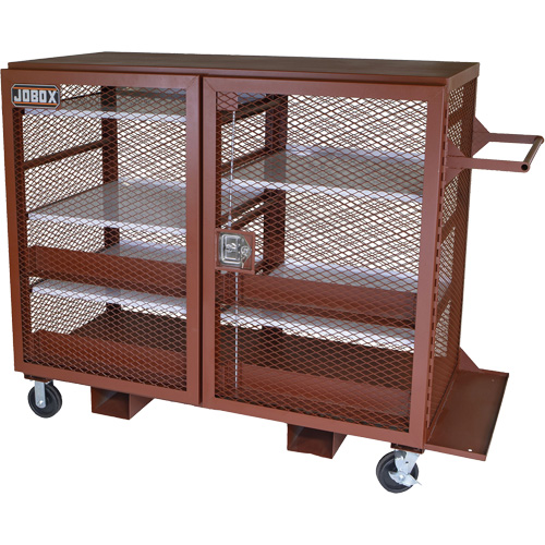 Armoire mobile en treillis, Acier, 49 pi³, Rouge Industrial Sales