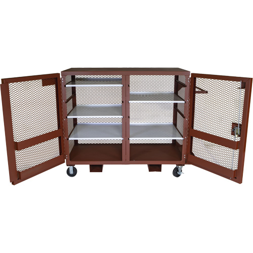 Armoire mobile en treillis, Acier, 49 pi³, Rouge Industrial Sales