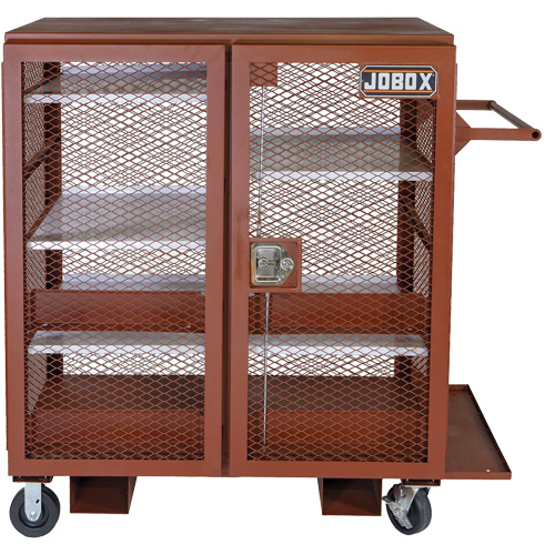 Armoire mobile en treillis, Acier, 37 pi³, Rouge Industrial Sales