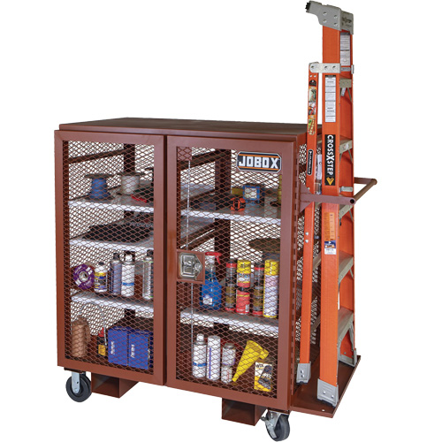 Armoire mobile en treillis, Acier, 37 pi³, Rouge Industrial Sales