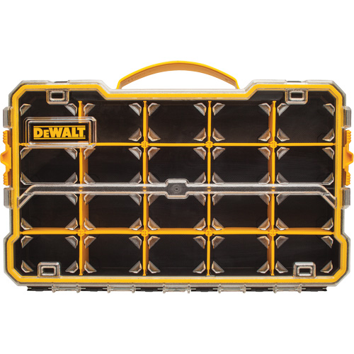 Compartment Pro Organizer, 11" W x 17-5/8" D x 2-7/8" H, Black/Yellow Industrial Sales