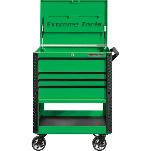 Chariot &agrave; outil s&eacute;rie EX de luxe, 4 tiroirs, 22-7/8" lo x 33" la x 44-1/4" h, Vert Industrial Sales