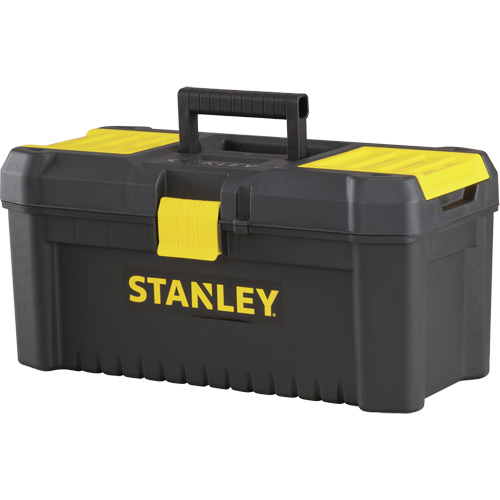 Coffre &agrave; outils avec plateau Essential, 16" la x 8" p x 7-3/10" h, Noir/Jaune Industrial Sales
