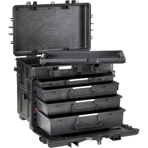 Military Mobile Tool Chest With Drawers, 4 Drawers, 22-4/5" W x 15" D x 18" H, Black Industrial Sales