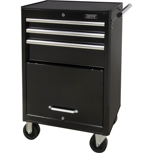Industrial Tool Cart, 3 Drawers, 29-4/5" W x 21-1/5" D x 38-4/5" H, Black Industrial Sales