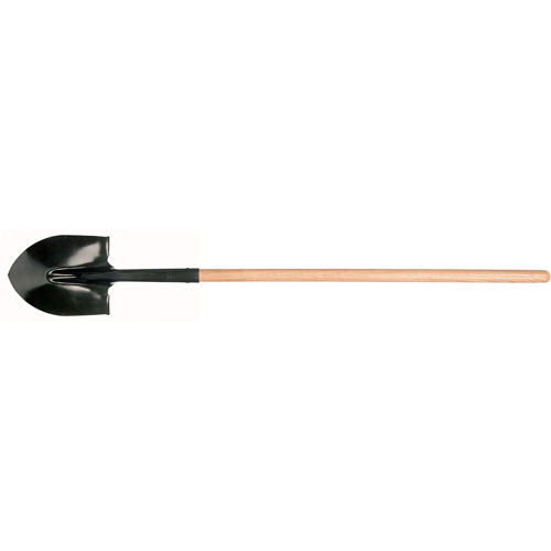 Round Point Shovel, Tempered Steel Blade, Hardwood, Straight Handle Industrial Sales