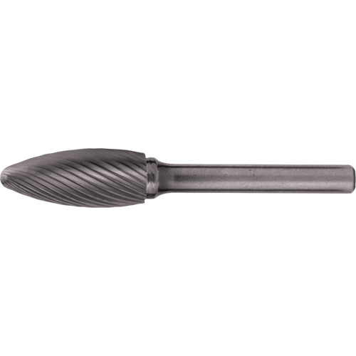 CLEVELAND Solid Carbide Burrs - Flame Shaped, 1/2" Dia., 1/4" Shank Industrial Sales