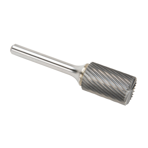 CLEVELAND Solid Carbide Burrs - Cylinder Shape with End Cut, SB-6, 3/5" Dia., 1/4" Shank, 24.4 mm Depth of Cut Industrial Sales