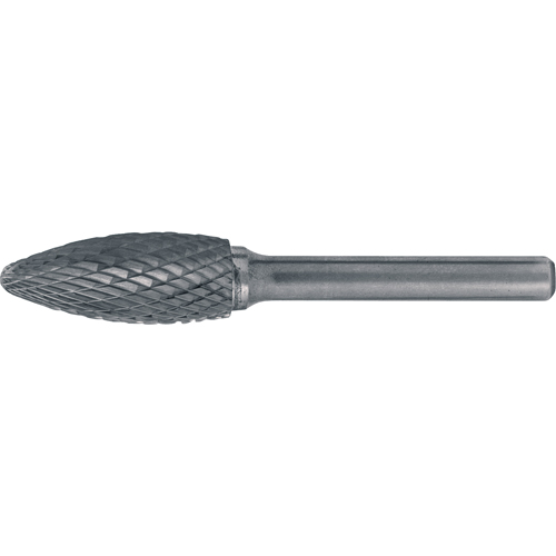 CLEVELAND Solid Carbide Burrs - Flame Shaped, 1/2" Dia., 1/4" Shank Industrial Sales