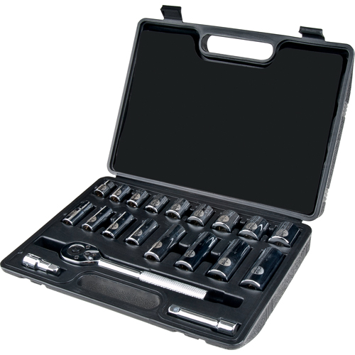 Jeu de douilles, 20 Mcx, Prise de 3/8", Profond Industrial Sales
