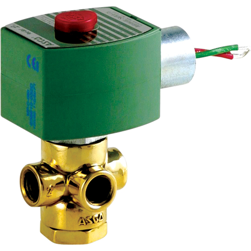 3-Way Direct Acting Universal Solenoid Valves, 1/4" Pipe, 50 psi Industrial Sales