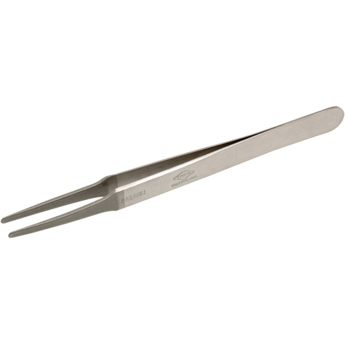 Tweezers - Flat Round Tips, Straight - 4.75" (120 mm) Industrial Sales