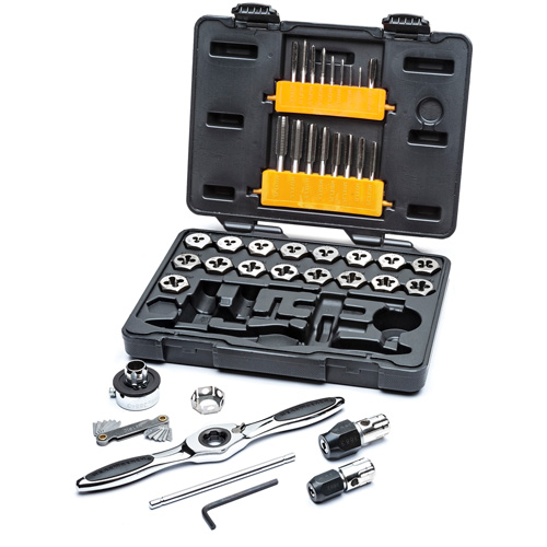 Jeu de tarauds & fili&egrave;res &agrave; cliquet m&eacute;triques, 42 Morceaux Industrial Sales