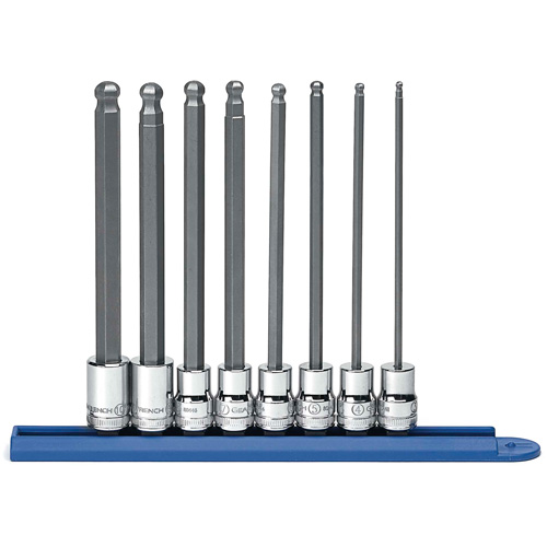 Long Ball End Metric Socket Set, Hex, 3/8" Drive, 8 Pcs Industrial Sales