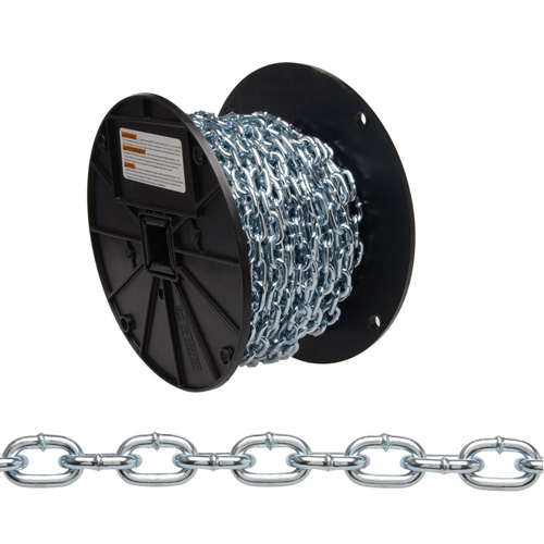 Chaîne torsad&eacute;e, Acier &agrave; faible teneur en carbone, #2 x 125' (38,1 m) l, Charge d'utilisation 325 lb (0,1625 tonne) Industrial Sales