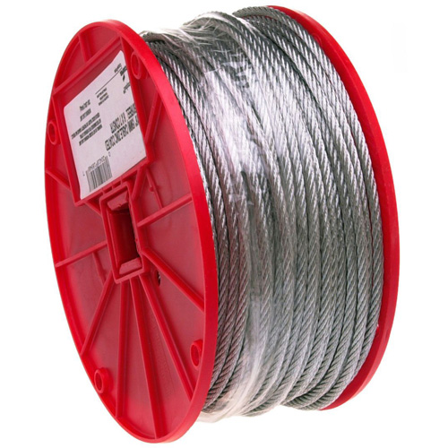 Wire Cable, 200' (60.96 m) x 5/16", 1960 lbs. (0.98 tons), Galvanized Industrial Sales