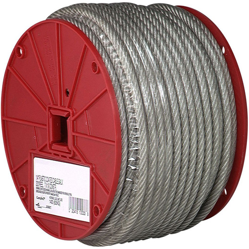 C&acirc;ble m&eacute;tallique, 250' (76,2 m) x 1/8", 340 lb (0,17 tonne), Rev&ecirc;tement de vinyle Industrial Sales
