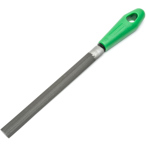 Double Cut File with Green Handle, Half Round, 8", Bastard Industrial Sales