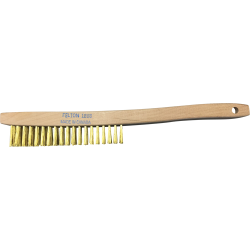 Curved-Handle Scratch Brushes, Brass, 4 x 19 Wire Rows, 14" Long Industrial Sales