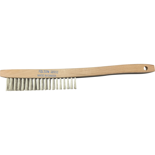 Curved-Handle Scratch Brushes, Stainless Steel, 4 x 19 Wire Rows, 14" Long Industrial Sales