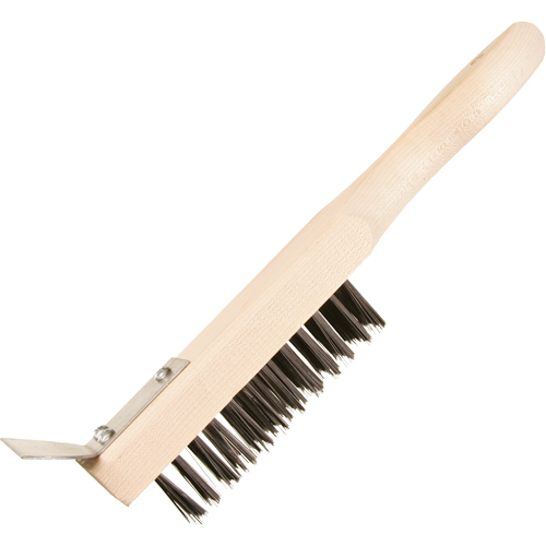 Brosse de nettoyage avec racloir, Acier, 5 x 13 rangs de fils, Longueur 11-3/8" Industrial Sales