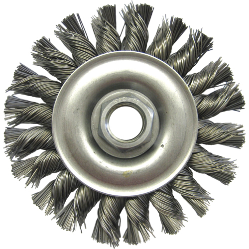 Wire Wheel Brushes, 4" Dia., 0.02" Fill, 5/8"-11 Arbor, Steel Industrial Sales