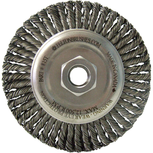 Wire Wheel Brushes, 4" Dia., 0.02" Fill, 5/8"-11 Arbor, Stainless Steel Industrial Sales
