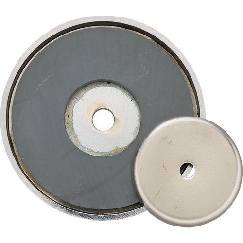 Pot magn&eacute;tique peu profond en c&eacute;ramique, dia. 1-3/8", Force de 12 lb Industrial Sales