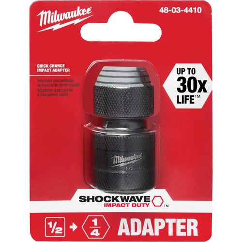 Adaptateur de douille carr&eacute;e &agrave; hexagonale pour tournevis &agrave; percussion Shockwave, Chocs, Prise 1/4", Douille 1/2", 1,875" lo Industrial Sales