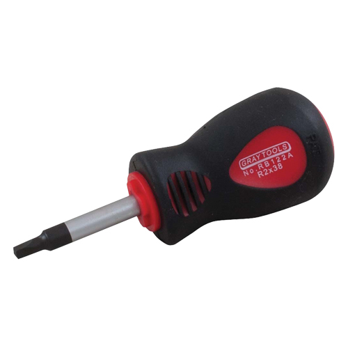 Tournevis &agrave; pointe carr&eacute;e &agrave; empreinte r&eacute;duite, Tige de #0, Ronde, 4" lo, Prise en Coussin&eacute;e Industrial Sales
