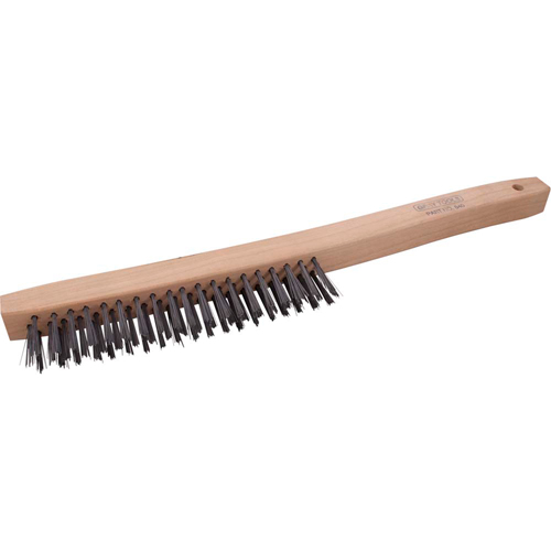 Brosse &agrave; r&eacute;curer industrielle &agrave; manche long, Acier, 3 x 19 rangs de fils, Longueur 14" Industrial Sales