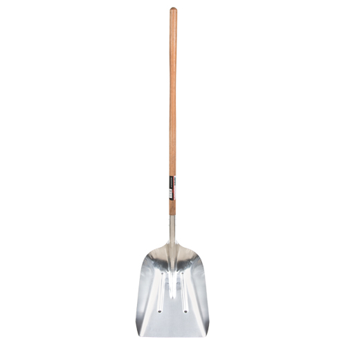 Scoop Shovel, Wood, Aluminum Blade, Straight Handle, 45-3/4" Length Industrial Sales
