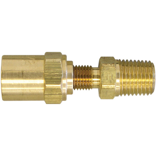 3/8" NPT Reusable Hose Fitting, 11/16" Dia., Brass Industrial Sales