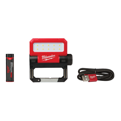 USB Rover Pivoting Flood Light, LED, 550 Lumens, Rechargeable Batteries Industrial Sales