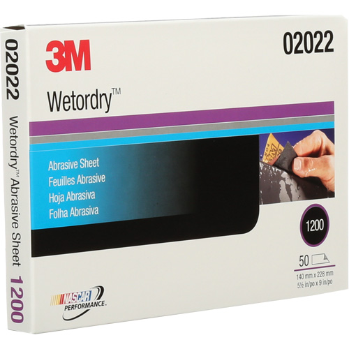 Feuille abrasive Wetordry 401Q, 5-1/2" x 9", Grain Fin, Carbure de silicium Industrial Sales