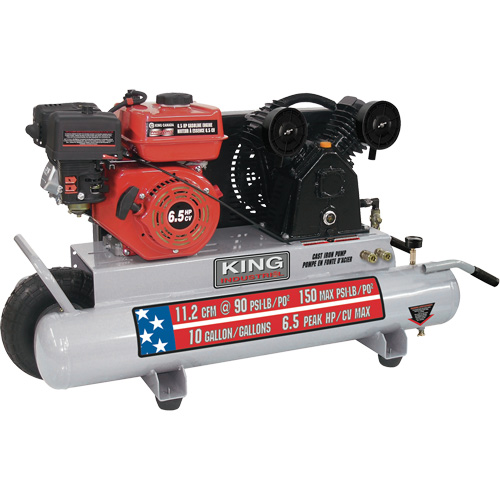 Compresseur d'air sur brouette, Essence, 10 gal. (12 gal. US), 150 PSI Industrial Sales