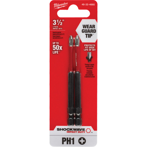 Shockwave Impact Duty Screwdriver Bit, Phillips, #1 Tip, 1/4" Drive Size, 3-1/2" Length Industrial Sales